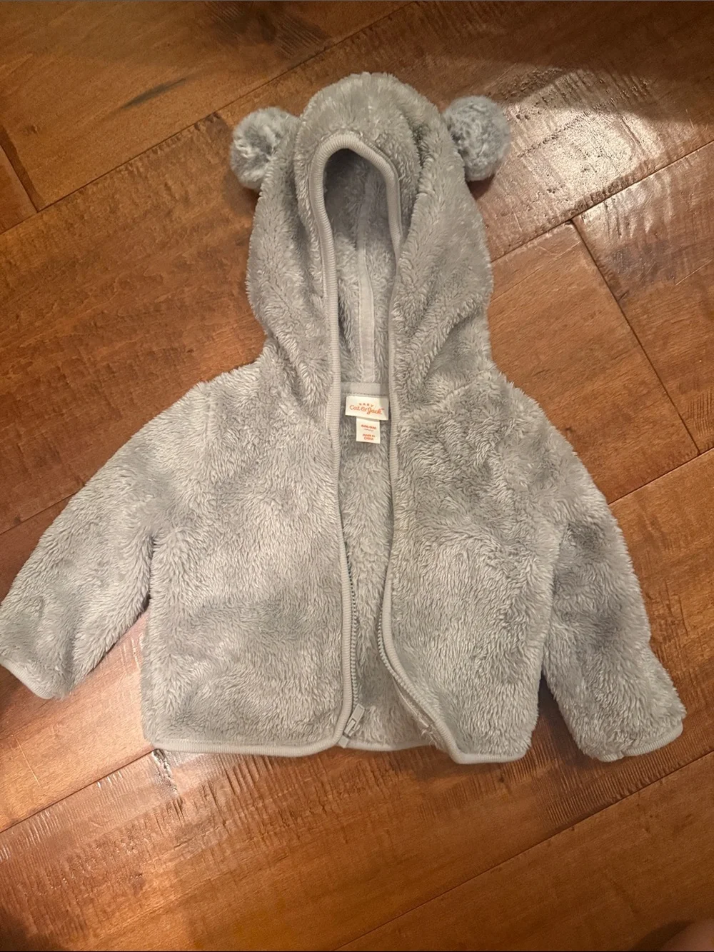 3-Piece Baby Jacket Bundle - Gray Plaid, Brown Sherpa, Gray Bear Fleece